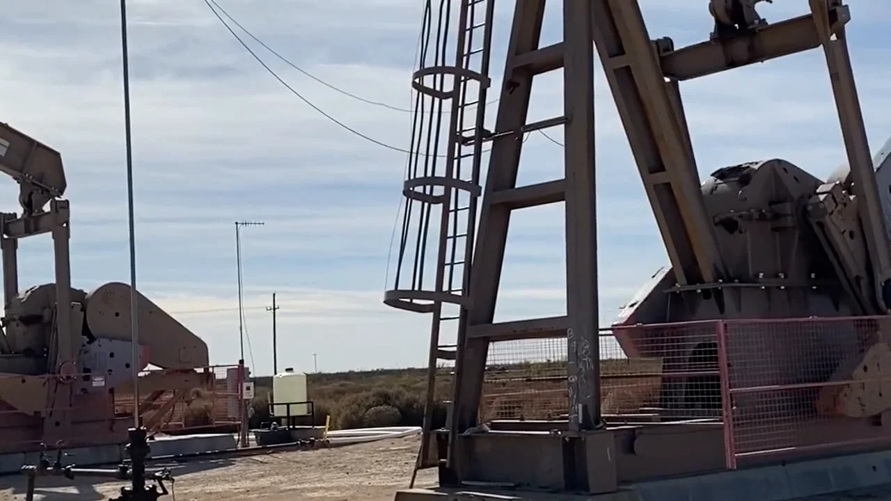 Real rod-lift pumpjack operating in West Texas